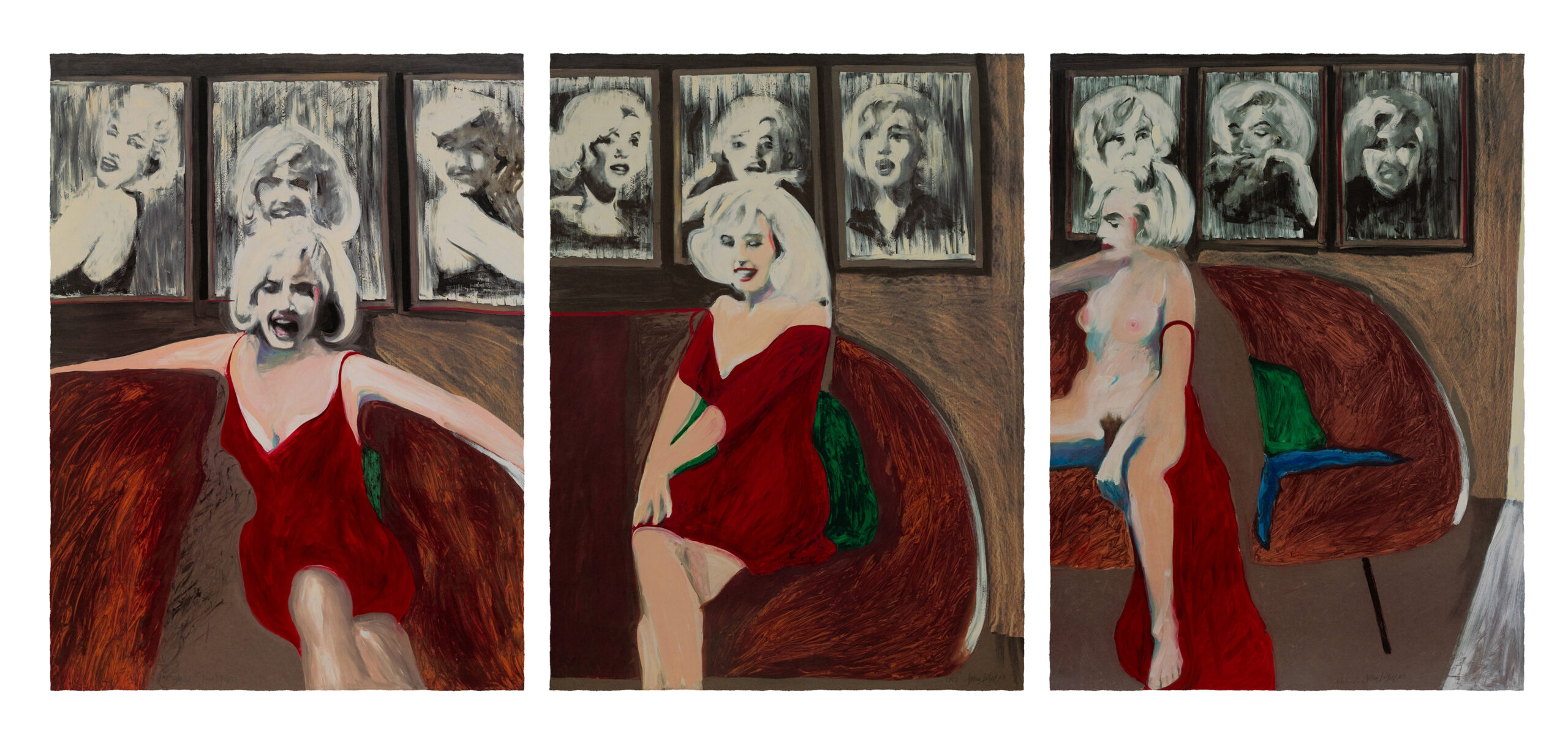 JAMES FRANCIS GILL, Marilyn Triptych III (2026), Serigrafie auf 400g Hahnemühle Papier, 100,0 x 74,5 cm