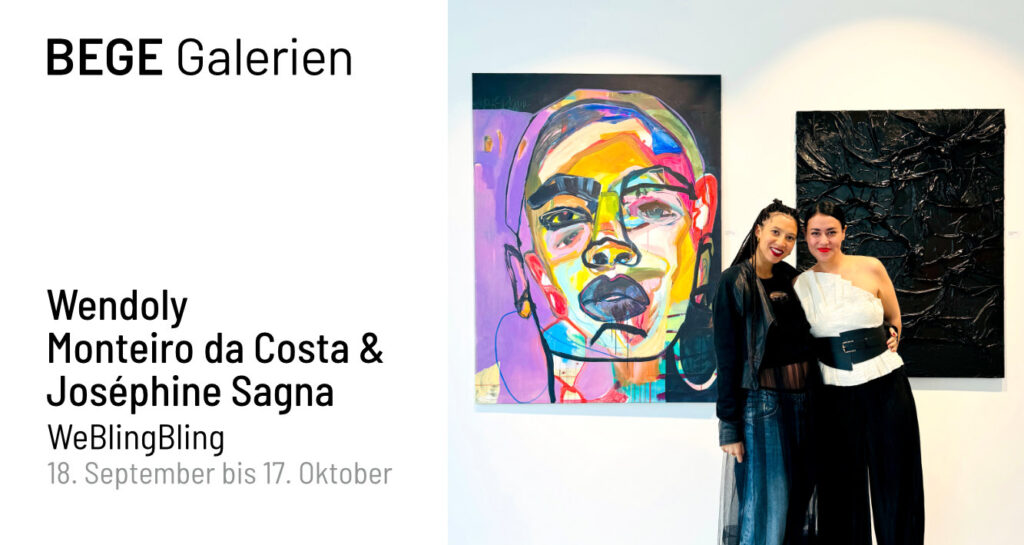 Einladung zur Ausstellung „WeBlingBling“ mit Joséphine Sagna und Wendoly Monteiro da Costa in den BEGE Galerien Ulm.