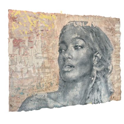 PATRIZIA CASAGRANDA: Grey Power of Change (2023), Sculptural Dot-Painting auf recyceltem Material