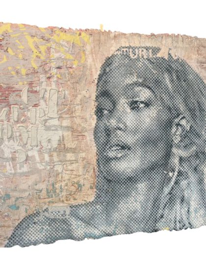 PATRIZIA CASAGRANDA - Grey Power of Change (2023), Sculptural Dot-Painting auf recyceltem Material