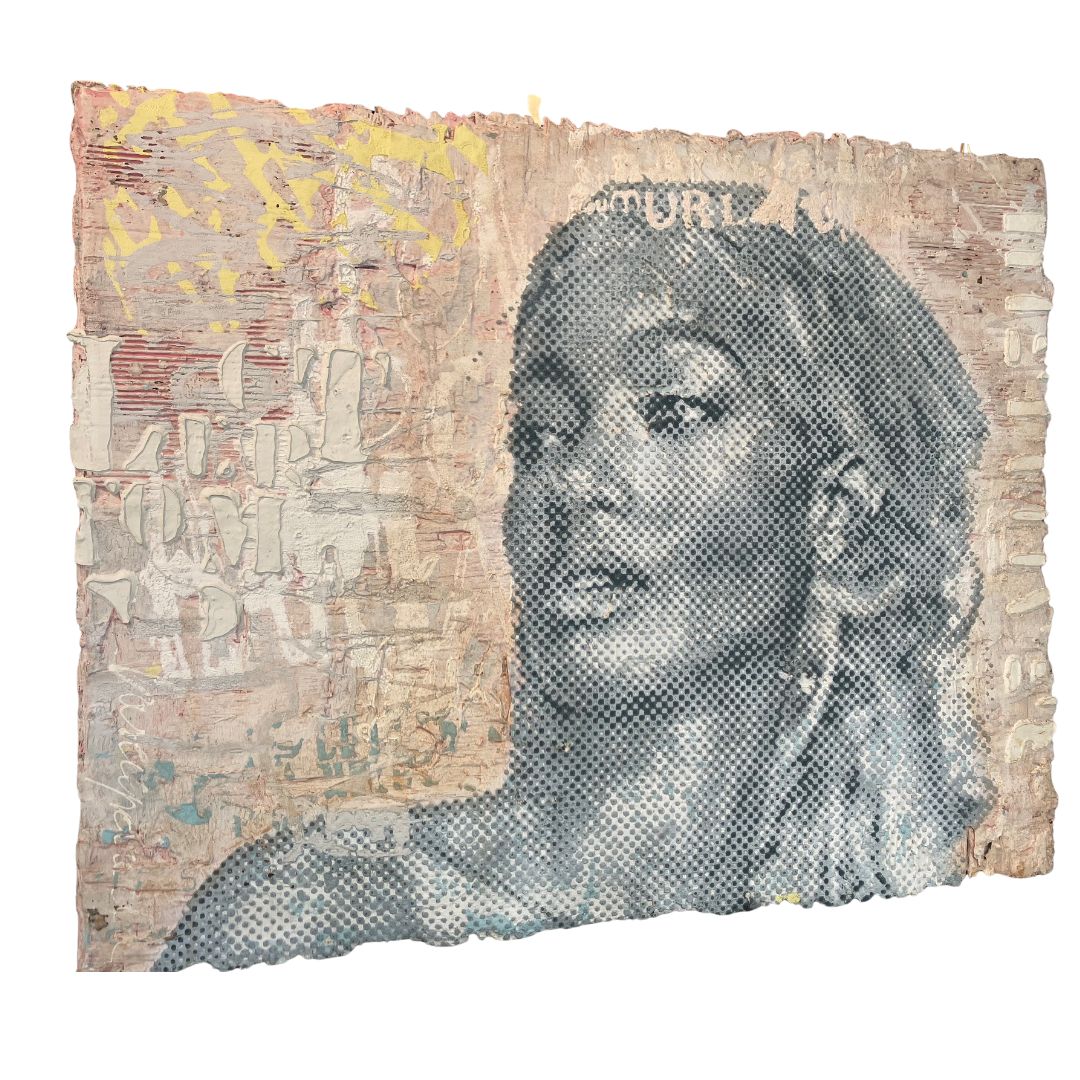 PATRIZIA CASAGRANDA: Grey Power of Change (2023), Sculptural Dot-Painting auf recyceltem Material