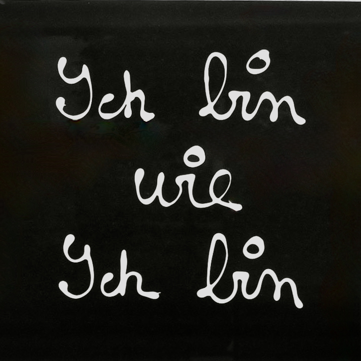 BEN VAUTIER – Ich bin wie ich bin (2002), Serigrafie auf schwarzem Vélin
