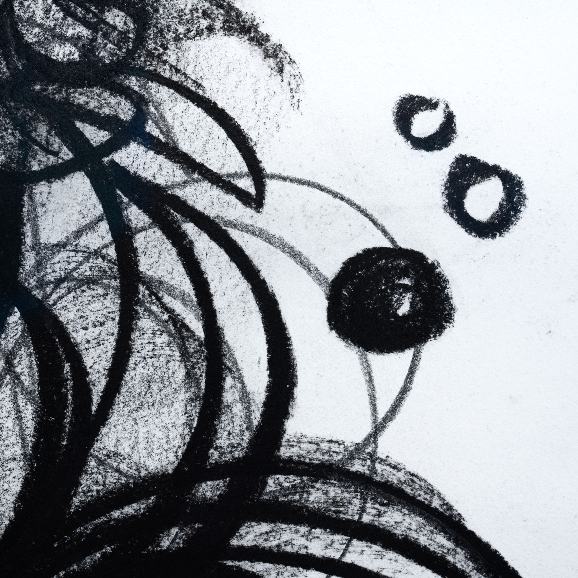 LEON LÖWENTRAUT - Der überforderte König (2023), Kohlezeichnung auf handgeschöpftem Büttenpapier – Bild 2