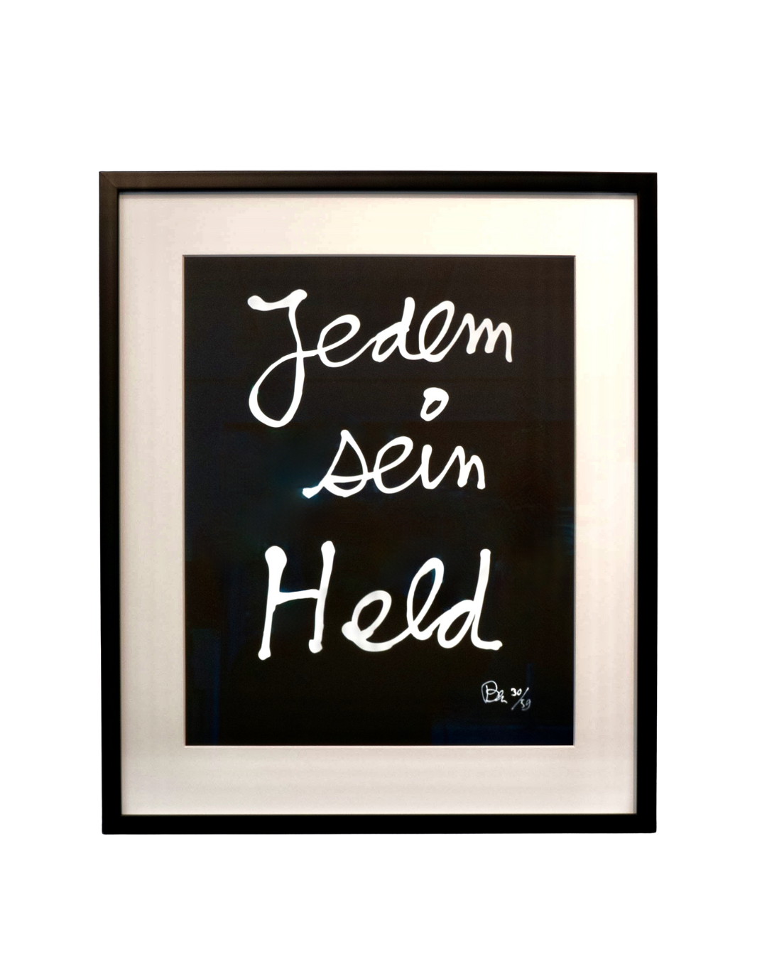 BEN VAUTIER - Jedem sein Held (2014), Serigrafie auf schwarzem Vélin – Bild 2