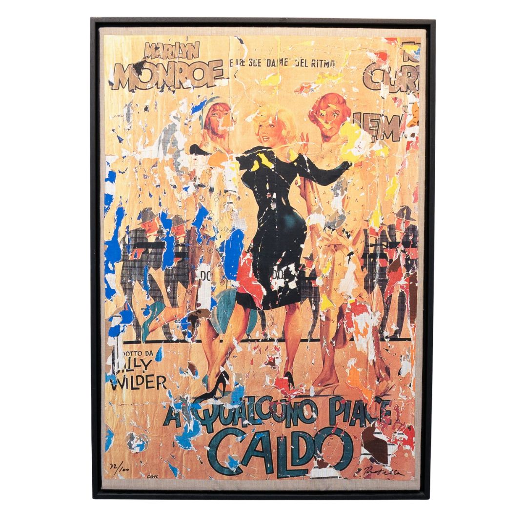 MIMMO ROTELLA - A Qualcuno Piace Caldo (2002), Décollage-Siebdruck auf Leinwand