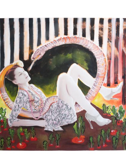 ELVIRA BACH / TINA TAHIR - Menage à Deux (2005), Fotografie übermalt auf Leinwand