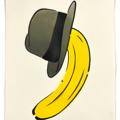 THOMAS BAUMGÄRTEL - Beuysbanane (2021), Spraylack auf Hahnemühle-Büttenpapier