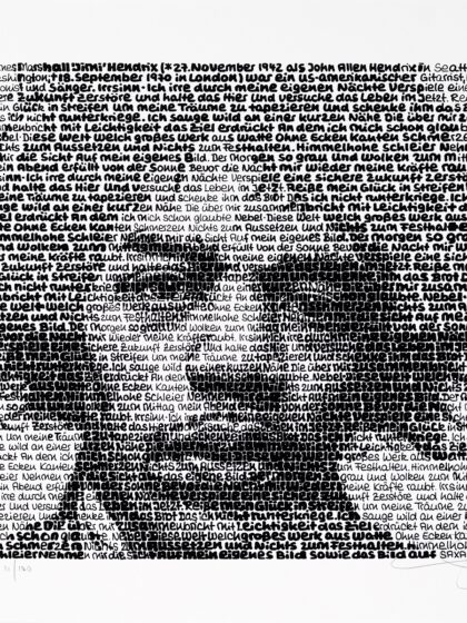 SAXA - Jimi Hendrix (2022), Manueller Siebdruck auf Hahnemühle Karton