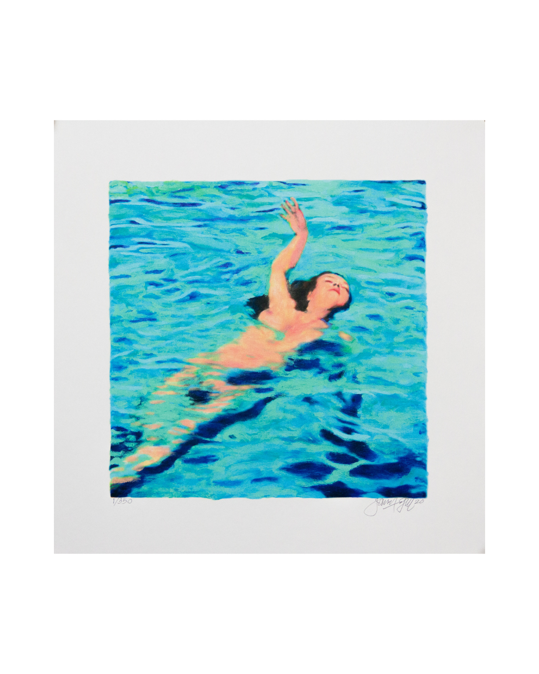 JAMES FRANCIS GILL – Mini Women in Water 2 (2020), Originalgrafik auf Büttenpapier