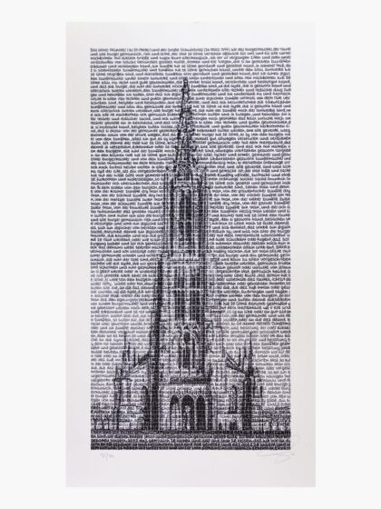 SAXA - Ulmer Münster „im“ Schwörbrief (2021), Serigrafie auf Büttenpapier