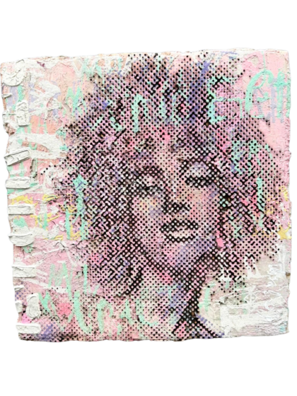 Patrizia Casagranda, Burning Dots for Change, 2026, Sculptural Dot-Painting auf recyceltem Material