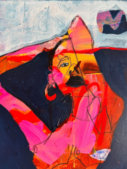 Ohne Titel von Joséphine Sagna, 2026, figurative Malerei in Acryl und Ölstick auf Leinwand